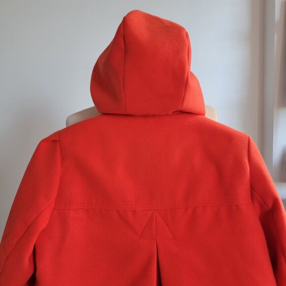 H&M Women's Hooded Red/Orange Short Women’s Zip Up Jacket – Size US 10 - Picture 9 of 16